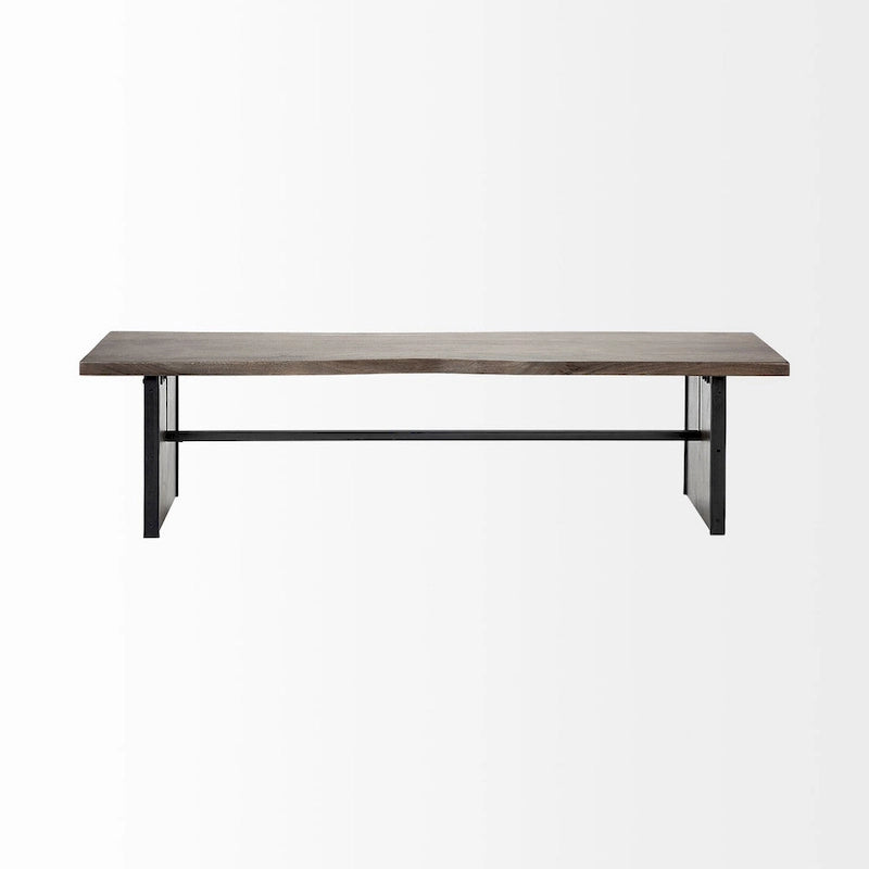 Brown Solid Wood w/ Live-Edge Dining Bench - 70W x 17D x 18H