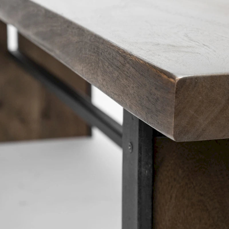 Brown Solid Wood w/ Live-Edge Dining Bench - 70W x 17D x 18H