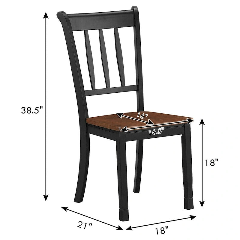 4PCS Wooden Dining Side Chair High Back Armless Home Furniture - See Details