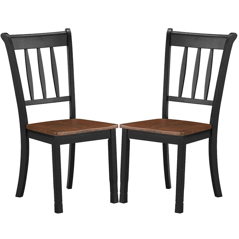 4PCS Wooden Dining Side Chair High Back Armless Home Furniture - See Details
