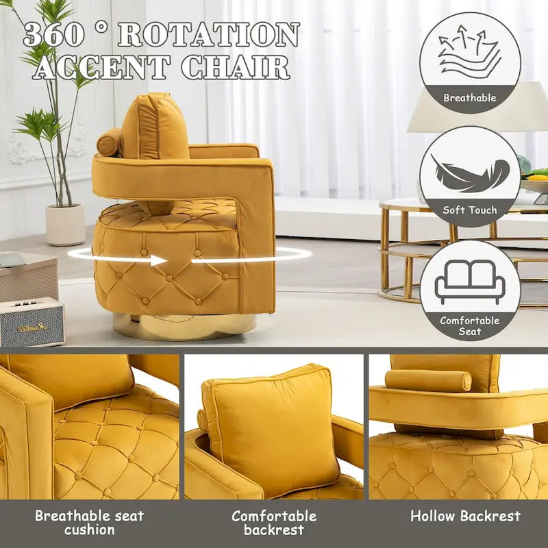 Fabric pull buckle living room rotating leisure chair, reception and negotiation chair