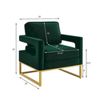 Cadeira de Acento em Veludo de Estilo Moderno com Base de Metal Dourado