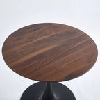 Mesa de Jantar Redonda Pedestal Tulip 31,5", Nogueira e Preto