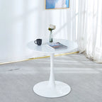 Mesa de Jantar Redonda Pedestal Tulip 31,5", Nogueira e Preto