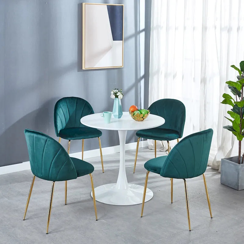 31.5Tulip Dining Table for 2-4 people With Round Mdf Table Top, Pedestal Dining Table, End Table Leisure Coffee Table
