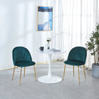 Mesa de Jantar Redonda Pedestal Tulip 31,5", Nogueira e Preto