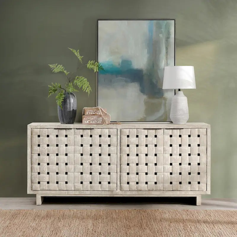4-Door Reclaimed Pine Wood Buffet Sideboard