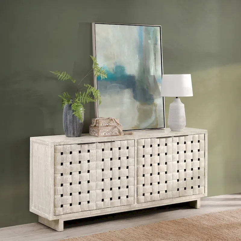 4-Door Reclaimed Pine Wood Buffet Sideboard