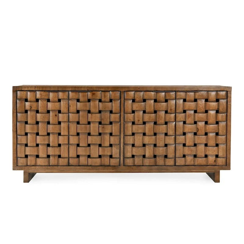 4-Door Reclaimed Pine Wood Buffet Sideboard