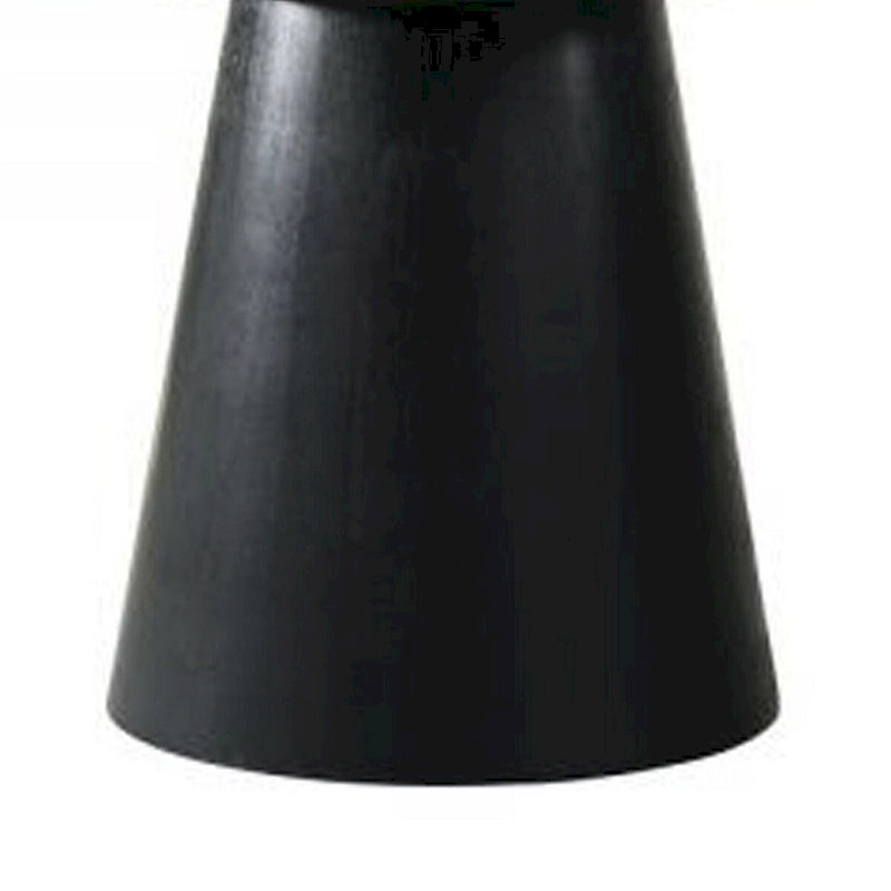 59 Inch Dining Table, Round Surface, Pedestal Base, Rubberwood, Black