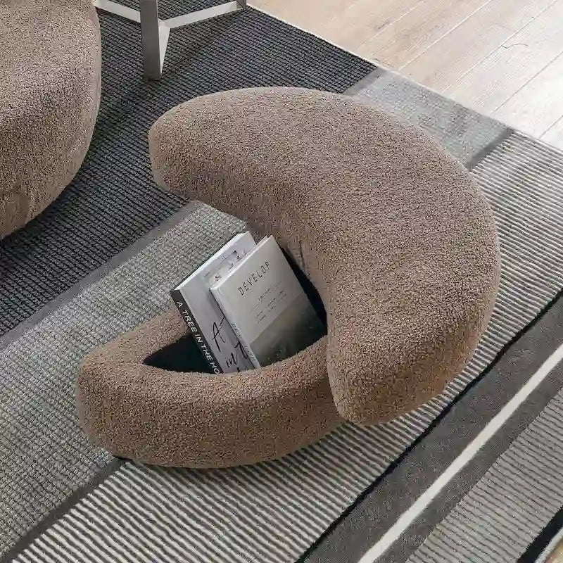 Modern Accent Round Loveseat Circle Swivel Barrel Chairs for Bedroom Cuddle Sofa Chair Lounger Armchair, 4 Pillows