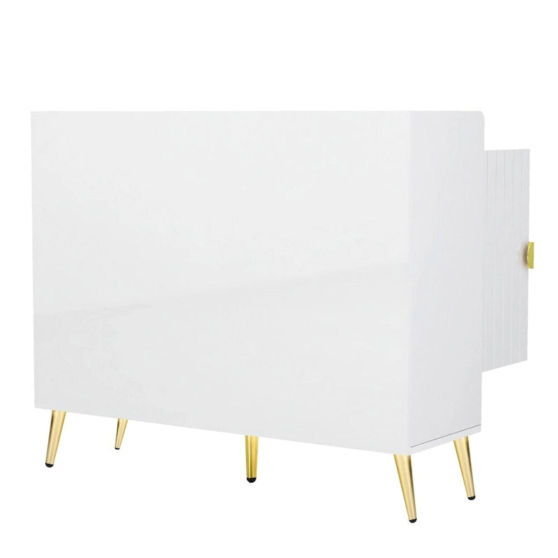 Wooden Modern Shoe Cabinet with Doors and Adjustable Shelves