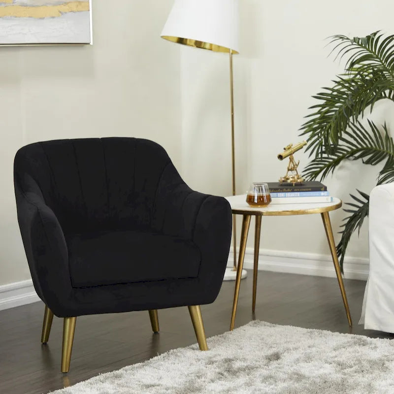 Polyester Living Room Accent Chair - Black, Blue, or Yellow
