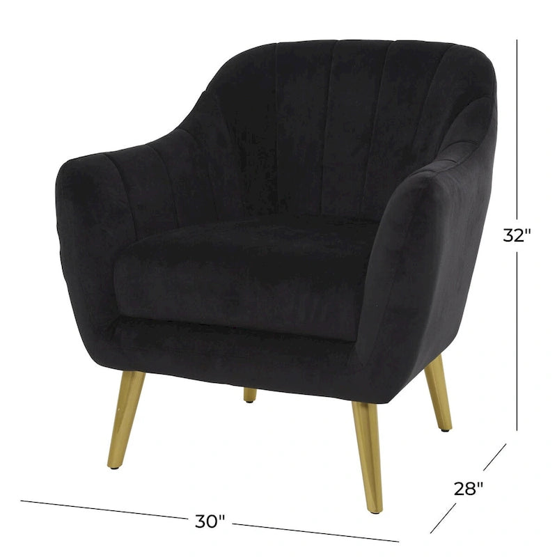 Polyester Living Room Accent Chair - Black, Blue, or Yellow