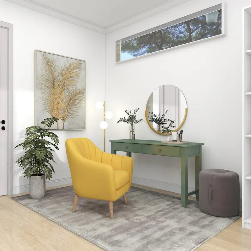 Polyester Living Room Accent Chair - Black, Blue, or Yellow