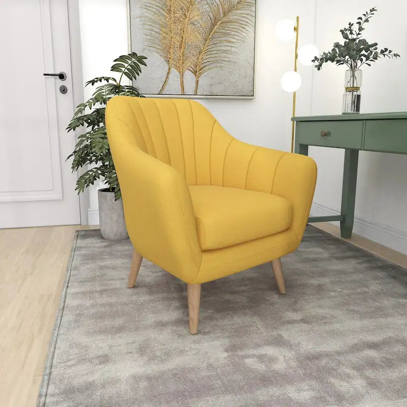 Polyester Living Room Accent Chair - Black, Blue, or Yellow