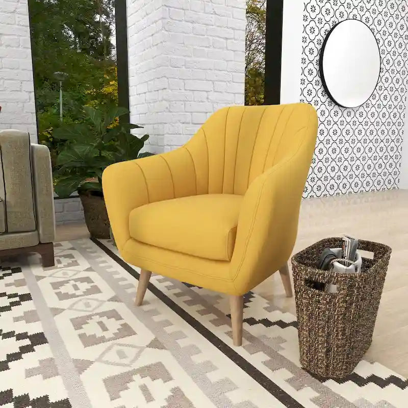Polyester Living Room Accent Chair - Black, Blue, or Yellow