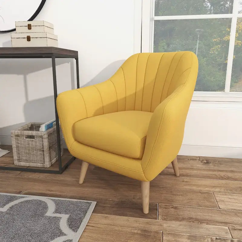 Polyester Living Room Accent Chair - Black, Blue, or Yellow