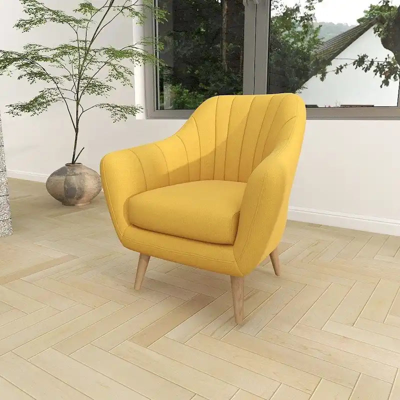Polyester Living Room Accent Chair - Black, Blue, or Yellow