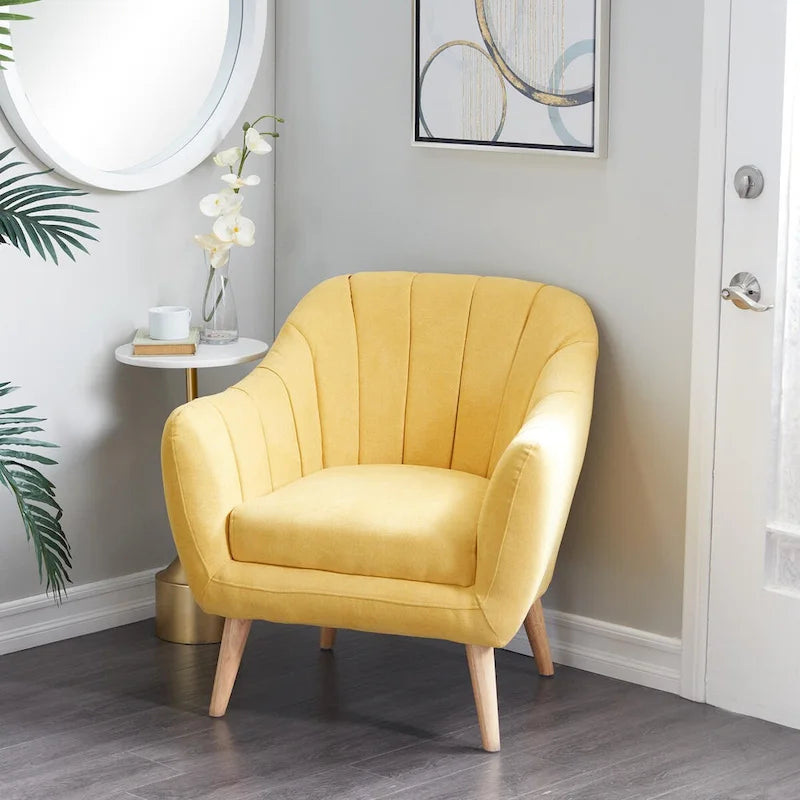 Polyester Living Room Accent Chair - Black, Blue, or Yellow