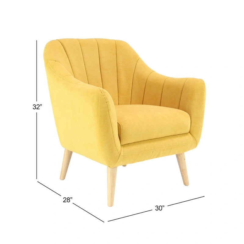 Polyester Living Room Accent Chair - Black, Blue, or Yellow