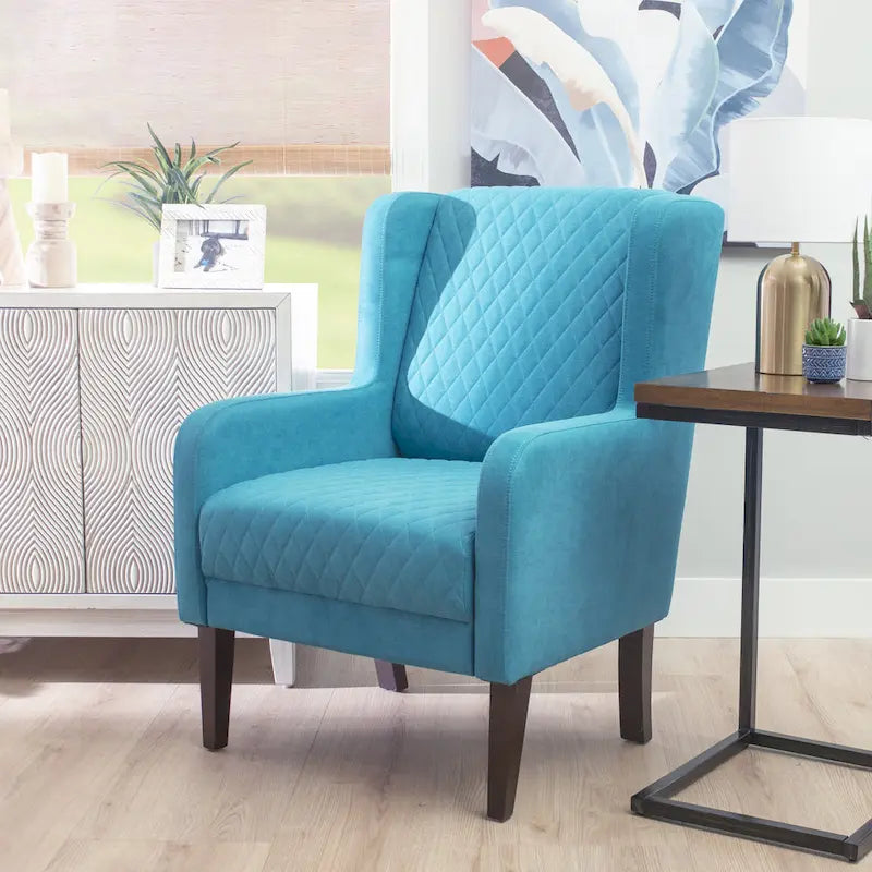 Hulin Velvet Upholstered High Wingback Accent Chair